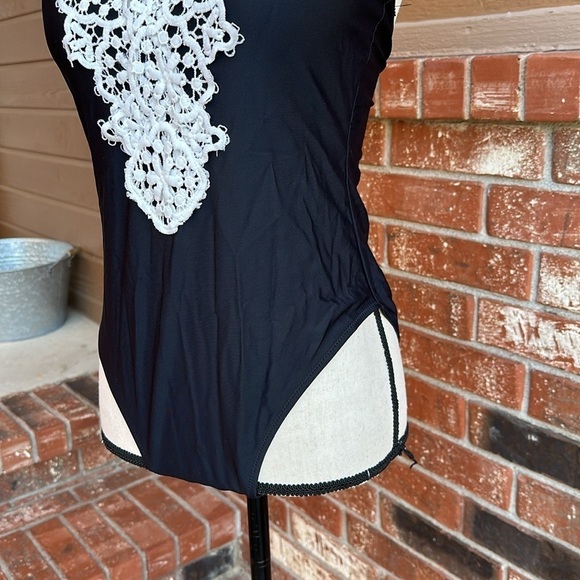 Blooming Jelly Vintage One Piece Swimsuit Lace Tummy Control Halter Swimsuit L - Picture 3 of 9